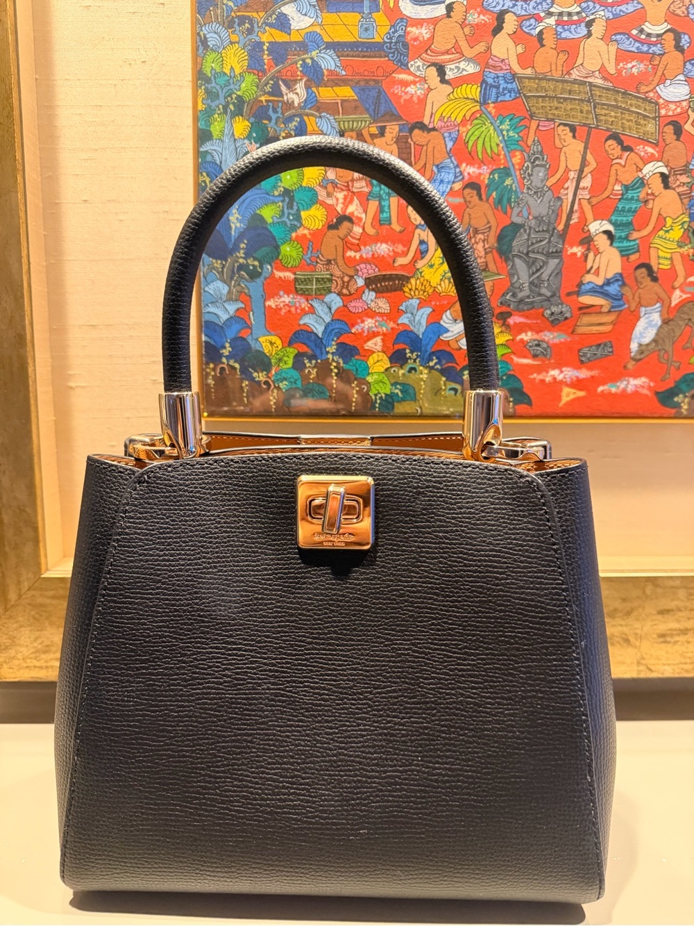 Kate Spade New York black leather Phoebe medium satchel with gold hardware